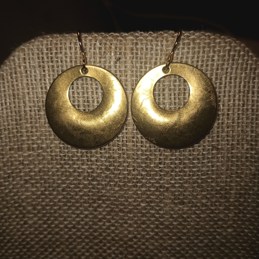 Marjorie Baer Gold Tone Dangle Earrings